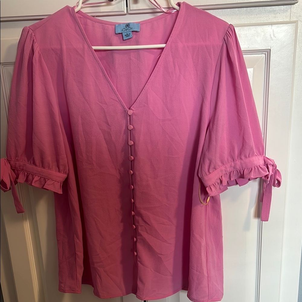 New without tags . Chic Pink Button-Down Top